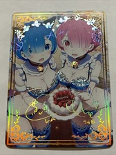 Rem & Ram Neko Re:Zero Sexy Goddess Story Waifu Card Girl Holo Anime Art Signed
