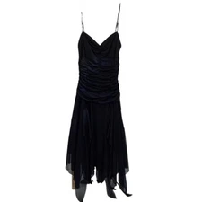 Vintage 1990’s Aspeed USA Mesh asymmetrical “fairy” cut thin strap dress 