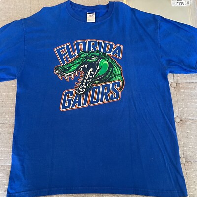 VINTAGE Florida Gators Shirt Adult Large Blue SS Bookstore Big