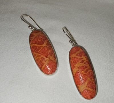 Foam coral real silver 925 earrings handmade earrings dangle coral 