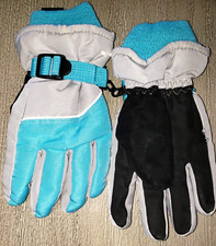 girls CHAMPION GLOVES size 4/7 LIGHT BLUE GRAY thick play wear