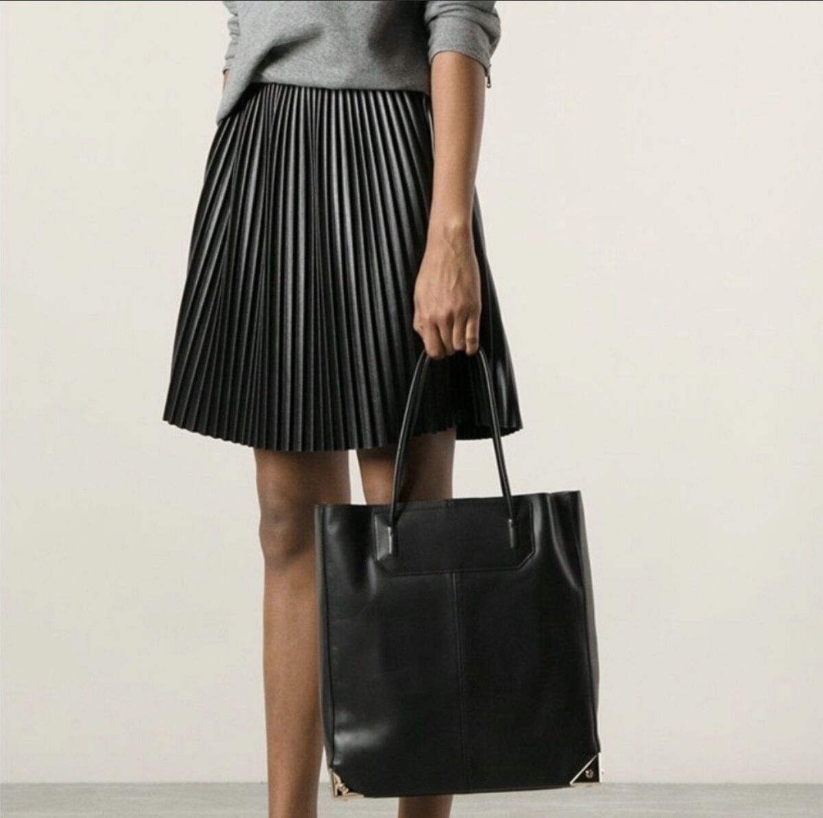 Alexander Wang Prisma Tote Bag Large Black Pebbled Leather Alexander Wang Prisma Tote Bag Large Black Pebbled Leather