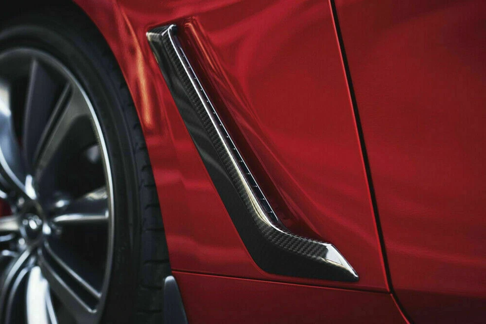 Carbon Fiber Car Side Fender Air Vent Cover Trims For Infiniti Q60 Q60S — 第 3/4 张图片