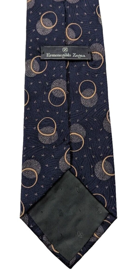 Corbata de seda Ermenegildo Zegna de lujo para hombre de colección eclipse celestial mediados de siglo MCM Foto 4 de 4