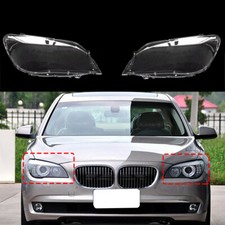 2PCS Headlight Lens Cover Housing Mask + Glue For BMW 7-Series F01 F02 2009-2015