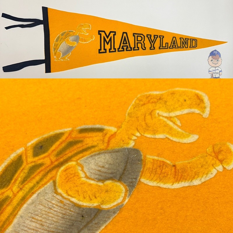 Vintage Maryland Terrapins Football  University Mid Size Pennant 8.5x23 Inch