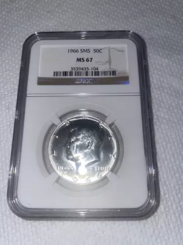1966 SMS KENNEDY HALF DOLLAR MS67.  NGC CERTIFIED.  OUTSTANDING CONDITION.