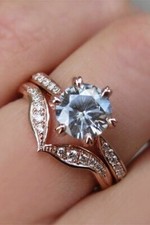 2.5CT 925 Sterling Silver Aquamarine Cubic Zirconia Wedding Ring Set Combination
