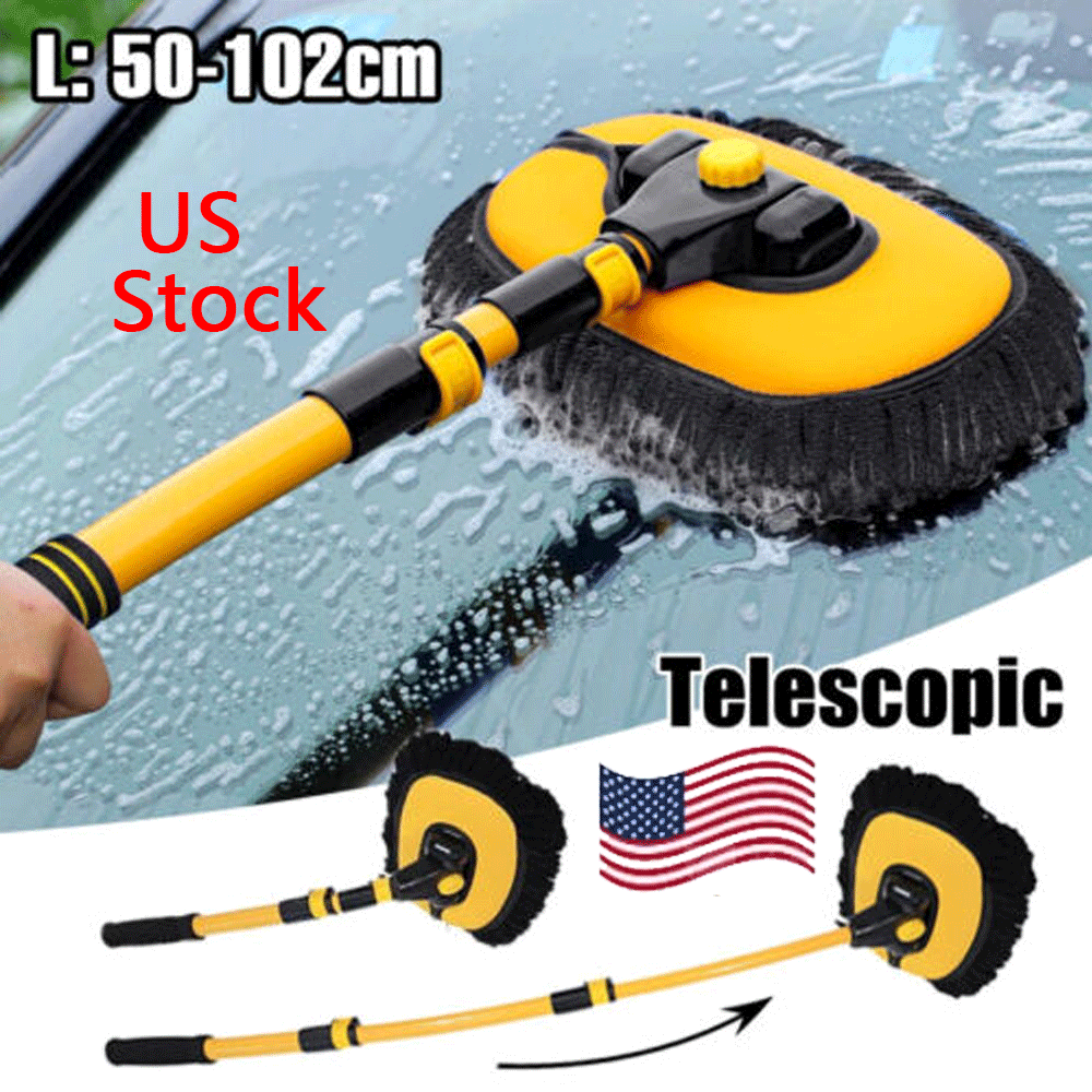 Microfiber Car Wash Brush Mop Kit Mitt Sponge with Long Handle Cleaning Supplies