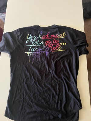 Taco Bell Crew T-shirt Women's M Black ''You Had Me at Let's Go to Taco Bell''