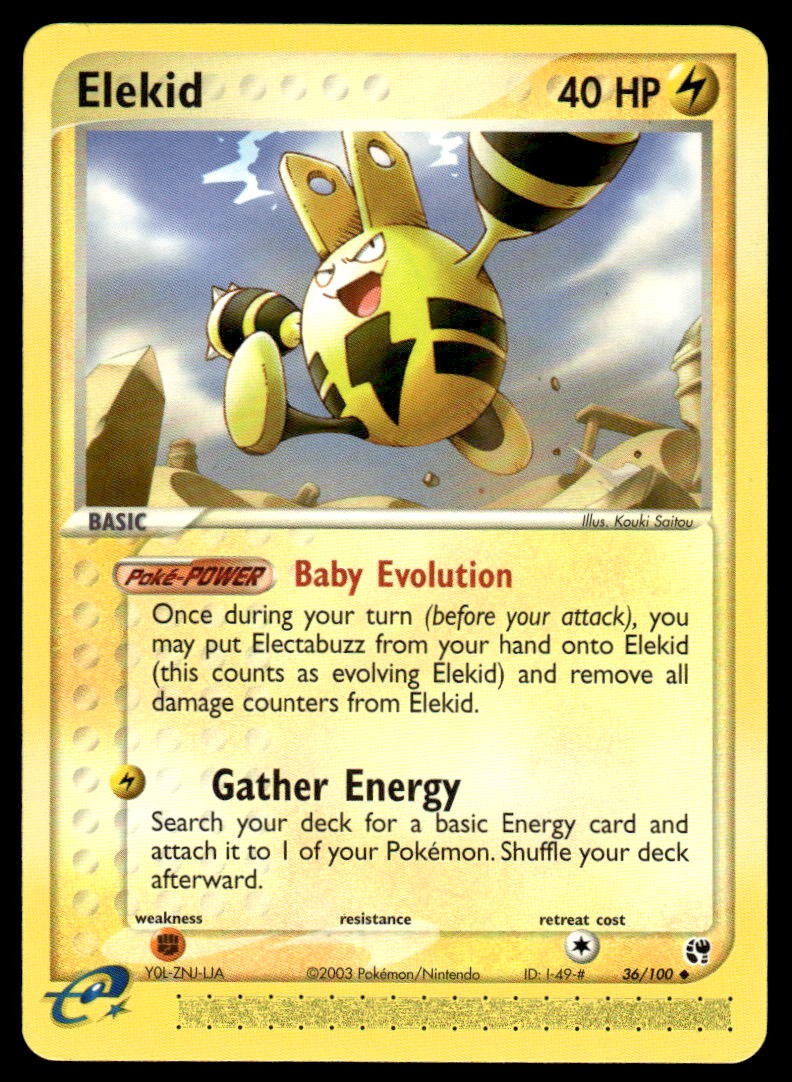 Pokemon TCG Sandstorm #36/100 Elekid NM