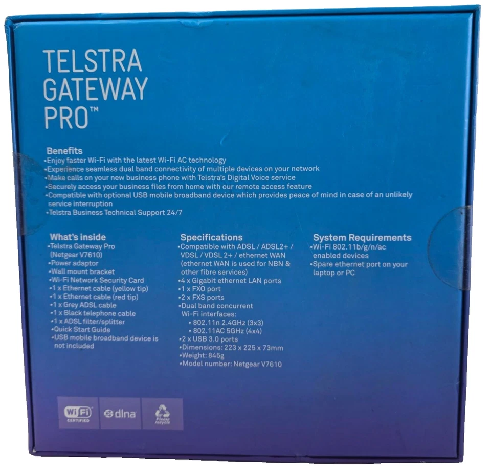 TELSTRA V7610-1TLAUS GATEWAY PRO Business Smart Modem/Netgear NEW Sealed - Image 3 of 4