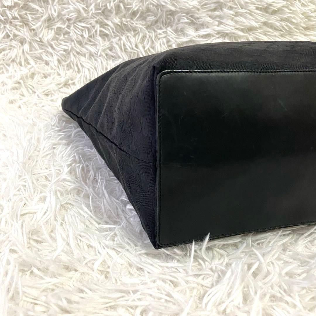 Gucci Vintage GG Canvas Bucket Bag Unisex Black Large Capacity Leather thumbnail 10