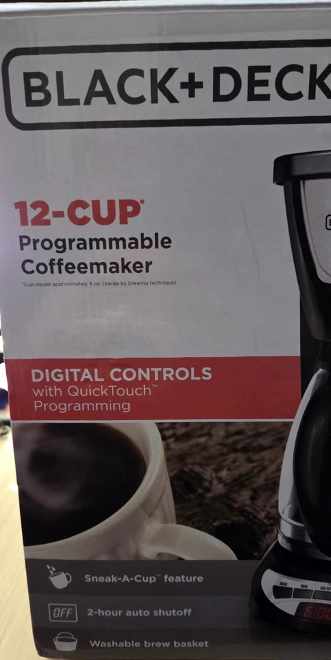 Black & Decker 12 Cup Programmable Coffee Maker Sneak A Cup Feature NEW - Image 2 of 4