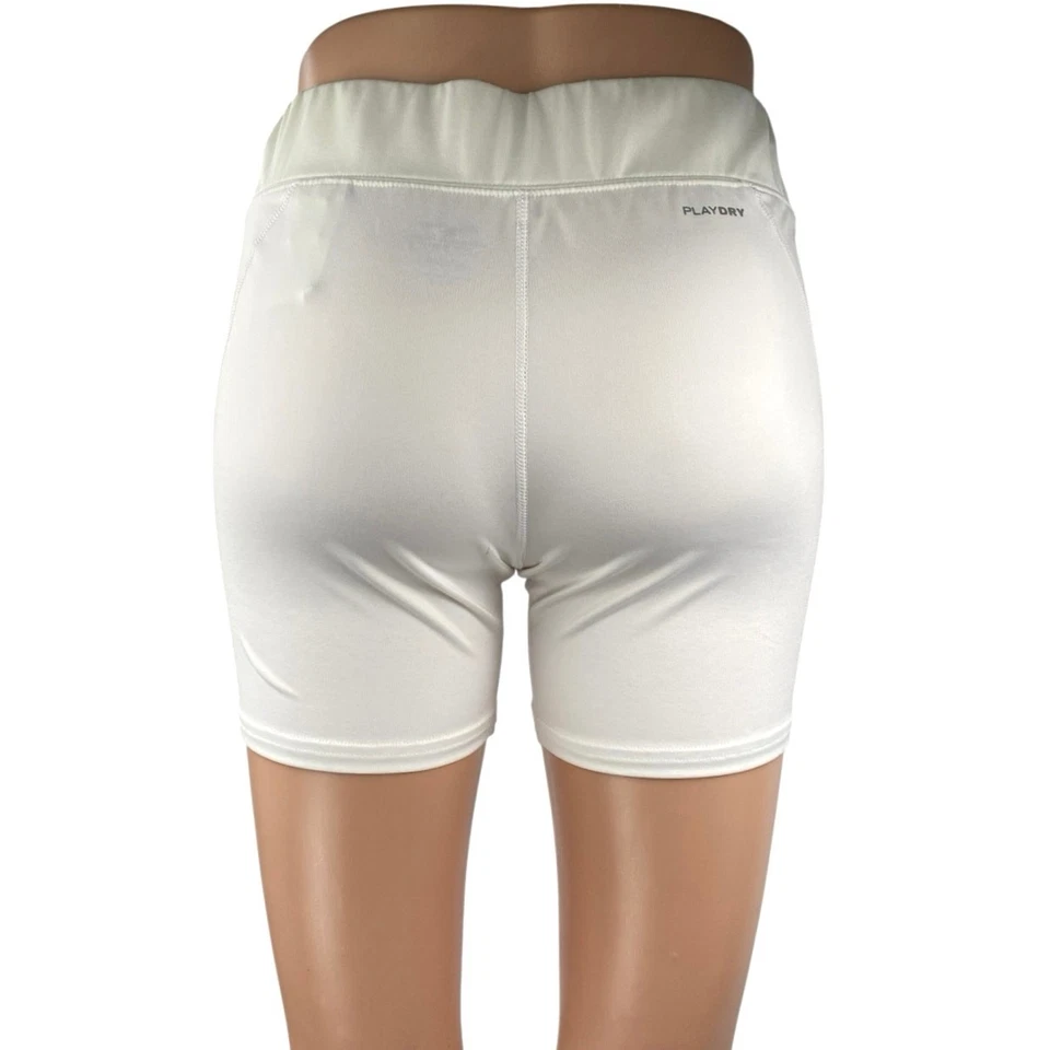 Pantalones Cortos Deportivos de Motociclista Reebok Para Mujer Blancos Tirar de tiro Medio Yoga Entrenamiento Talla L Foto 3 de 4