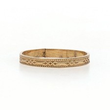 Yellow Gold Art Deco Link Ring - 10k Midi Vintage Child's Band Size 1