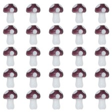 0.5" x 0.4" Cute Mushroom Beads, 25 Pcs Small Glass Beads, Purple