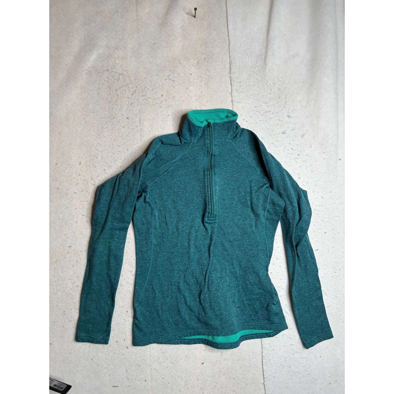 Patagonia Capilene Performance Baselayer Womens XS 1/4 Zip Pullover Heather Teal