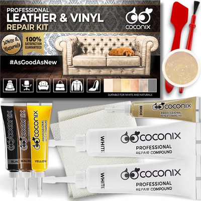 Leather & Vinyl Repair Kit - White & Naturals | Fix Tears, Holes, Scratches, and