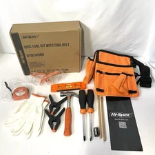 Hi-Spec 14 pc Kids Tool Kit + Child Size Tool Belt Woodworking Learning Toy Set