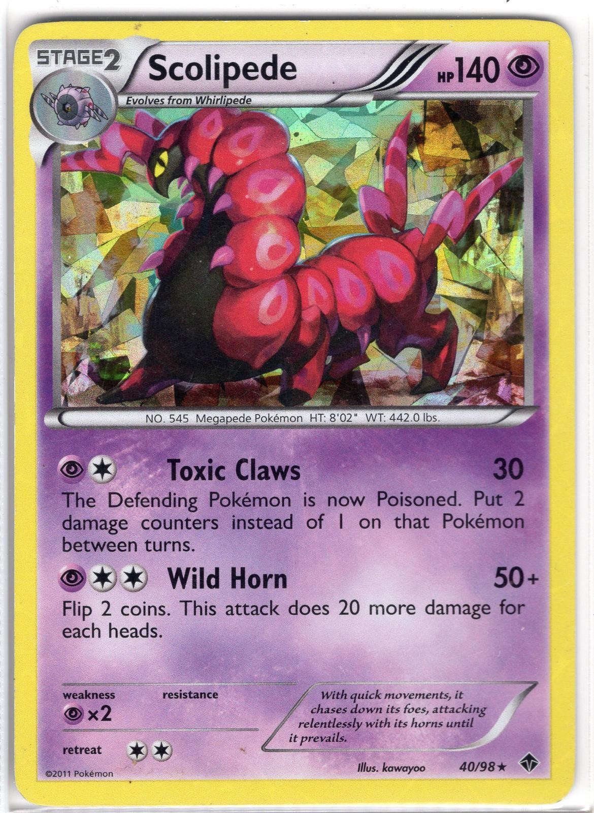 Scolipede 40/98 Rare Emerging Powers Pokemon Near Mint