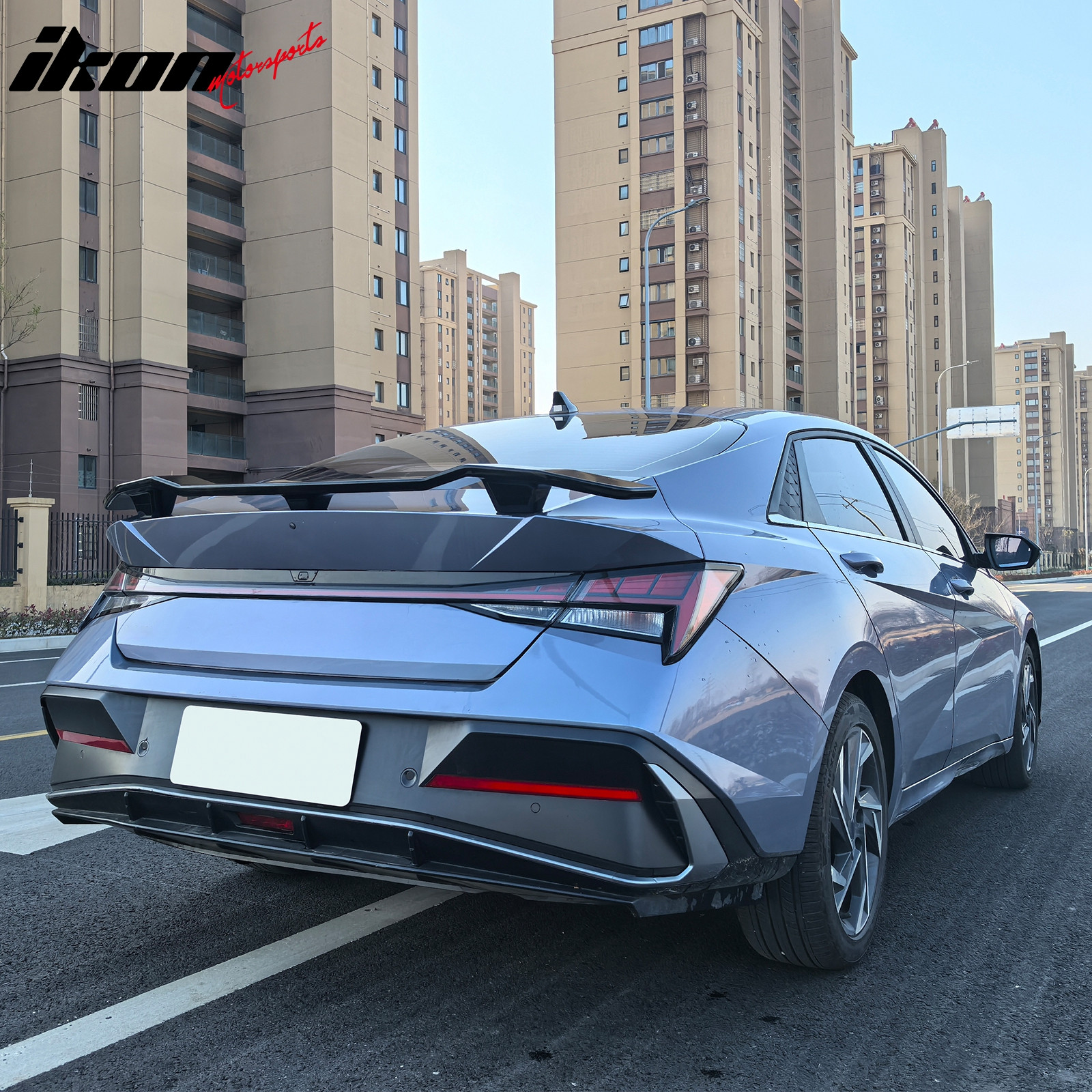 Fits 21-25 Hyundai Elantra N Style Rear Trunk Spoiler Wing Lid Gloss Black ABS