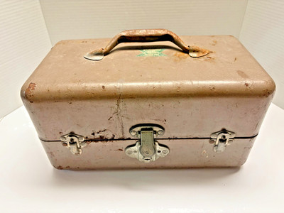 Vintage Sears Roebuck & Co. JC Higgins Metal Tackle Box Fishing