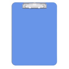 Blue Plastic Clipboard 8.5x11 A4 Letter Size Pen Holder Low Profile Clip School