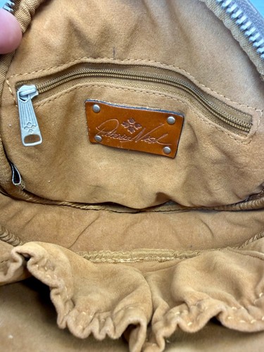 Patricia Nash Tooled Leather Round Crossbody Bag Turquoise Floral Western Boho - Afbeelding 3 van 12