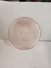 Vintage Pink Depression Glass Plate 6 inches  Set-Selenium–Radiating Sunburst-UV