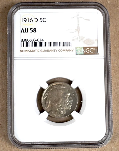 1916-D BUFFALO NICKEL NGC AU58 683024