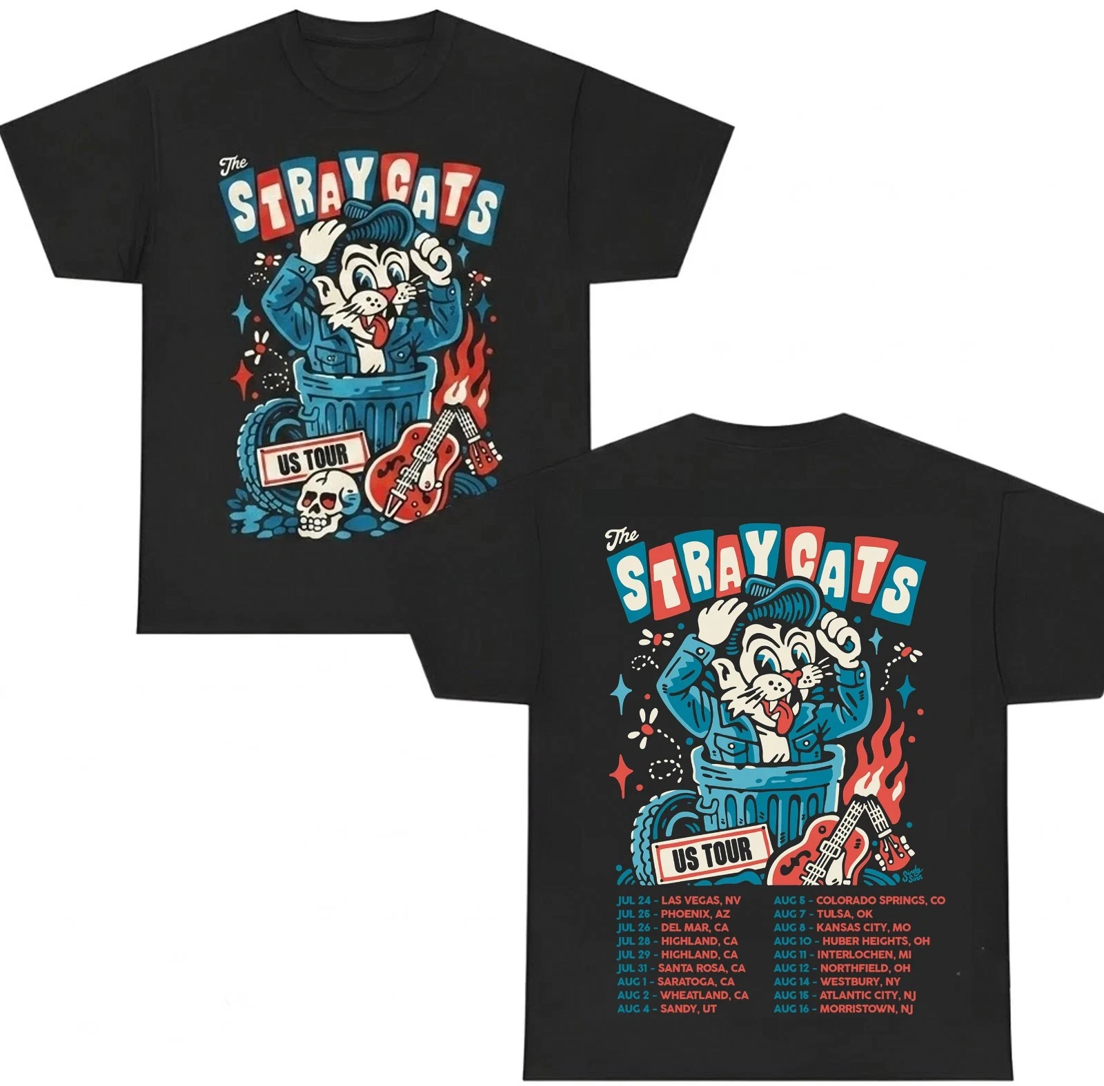 The Stray Cats 2026 US Fall Tour Dates T-Shirt