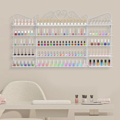 5 Tier Nail Polish Organizer Nail Salon Wall Mounted Nail Polish Storage Racks