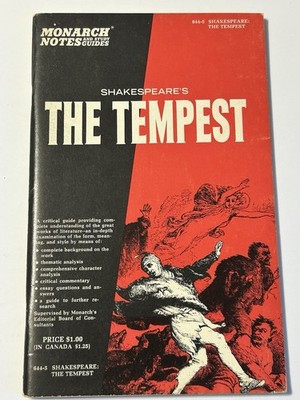 Monarch Notes & Critical Study Guides: William Shakespeare The Tempest 1964