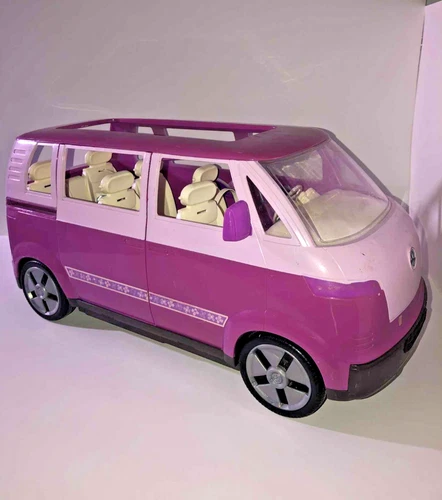 Vintage Mattel 2002 Barbie Volkswagen Microbus Bus Pink Van