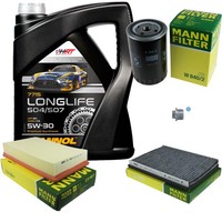 Mann Inspektionspaket 5L Mannol Longlife 504/507 5W-30 FüR VW Passat 1.9 TDI