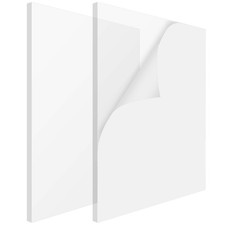 2Pack 12 x 8 x 3/8in Clear Acrylic Plexiglass Sheet with Protective Films