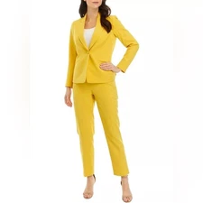 Le Suit One Button Jacket With LongSleeves and Slim Pant suit Set
