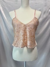 Vintage 1980s Victoria's Secret Pink Lace Camisole Lingerie