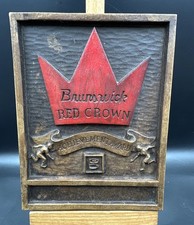 Vintage Brunswick Red Crown Achievement Award Bowling Trophy Plaque Blank