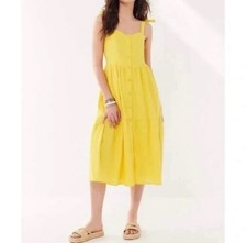 Urban Outfitters Women's Positano Tie-Shoulder Midi Dress in Yellow Size XSMALL