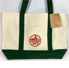 Trader Joe’s Canvas Tote Reusable Shopping Bag - LARGE GREEN - NEW!