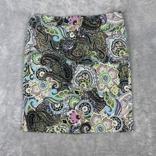 Talbots Skirt Boho Paisley Colorful Cotton Cottagecore Women's Size 12P