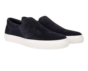 Vince Men\'s Navy Fletcher Perforated Leather Slip On Sneakers Size 10M $225 Vince Fletcher | eBay main image 4