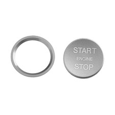 Car Engine Start Stop Push Botton Cover, Aluminum Auto Key Ignition Silver