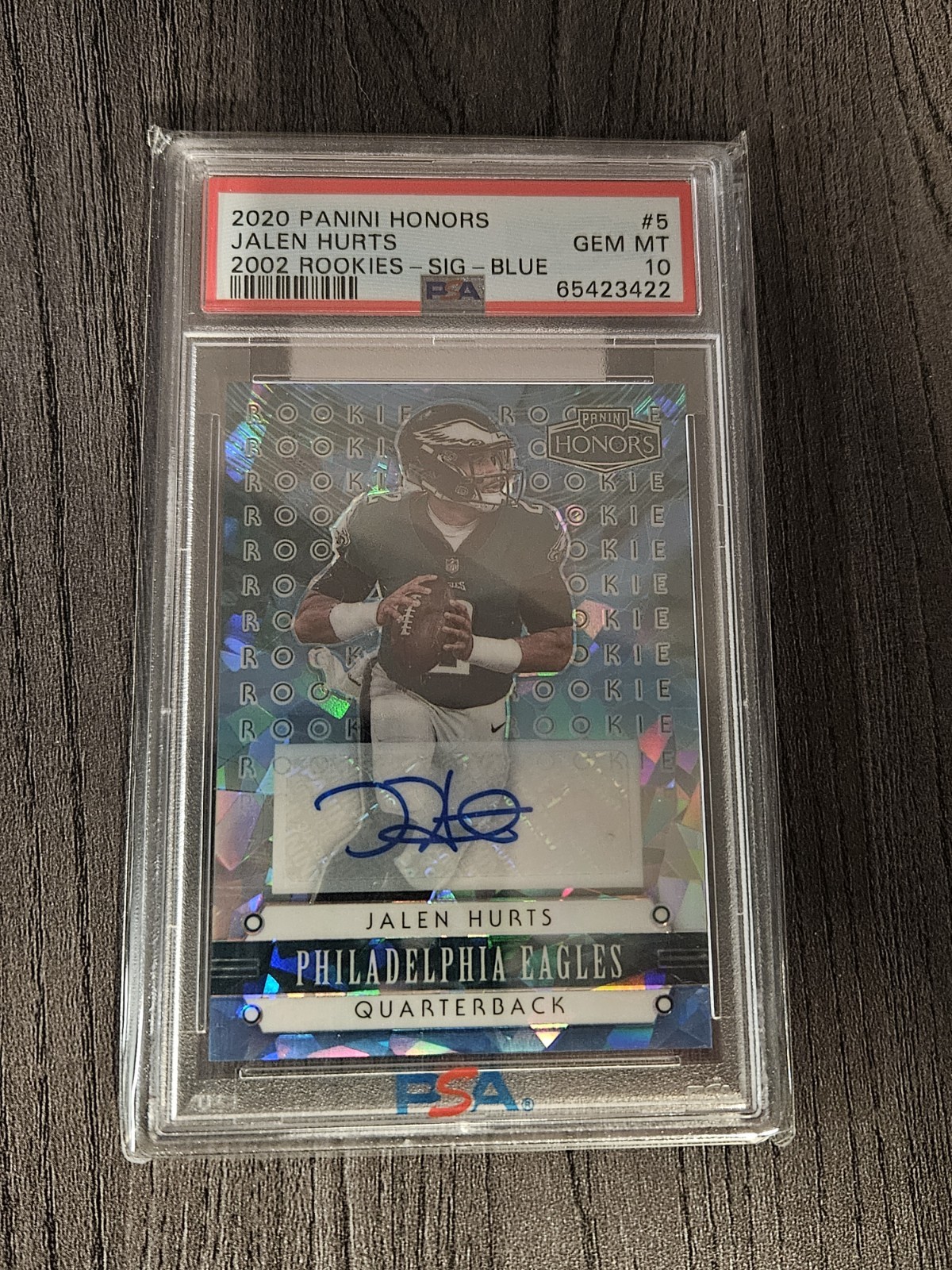 Jalen Hurts Panini Honors 2002 Rookies #5 Autograph Blue