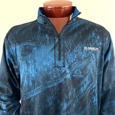 MAGELLAN Men's 1/4 Zip RealTree Fishing Camo Performance Fishing Shirt Size 2XL