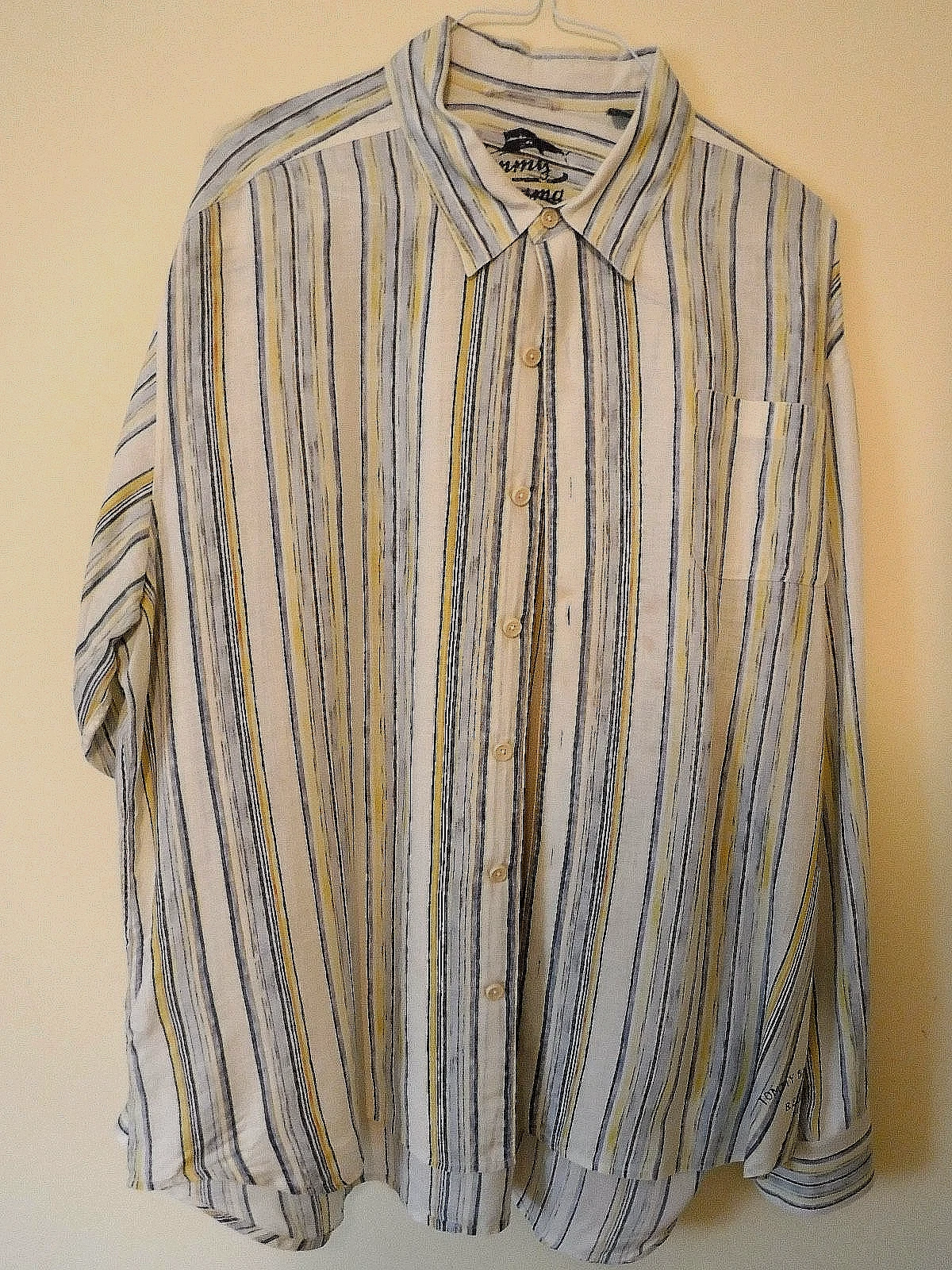 Tommy Bahama 2 XL Button Down 100% LINEN Long Sleeve Shirt