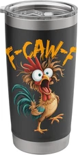 20oz Stainless Steel Insulated Tumbler – Funny Rooster Meme Design with Lid