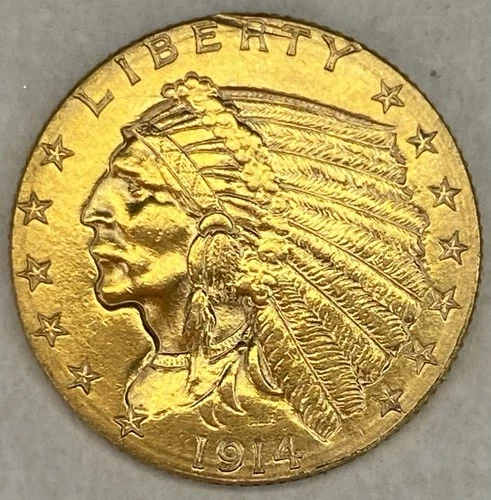 1914-D Indian Head Quarter Eagle - 90% Gold - Dad’s Coin Collection